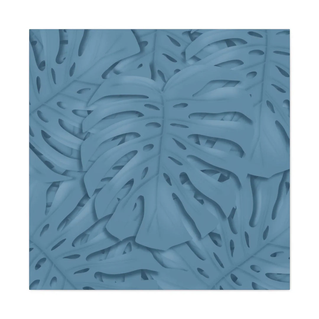 Monstera Canvas Art | Blue Monstera Print on Durable Matte Finish Canvas Art Print