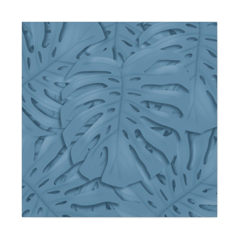 Cerulean Blue Monstera Canvas