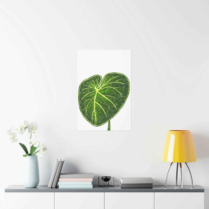 Philodendron Gloriosum Print Botanical Wall Art – Tropical Leaf Poster on Museum-Grade Paper Unframed