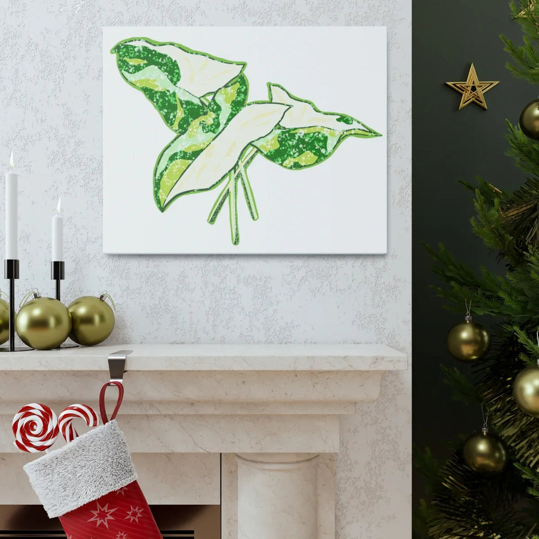 Marble Syngonium Canvas - Botanical Canvas Art Print | Durable Cotton Matte Finish - Laura Christine Photography & Design