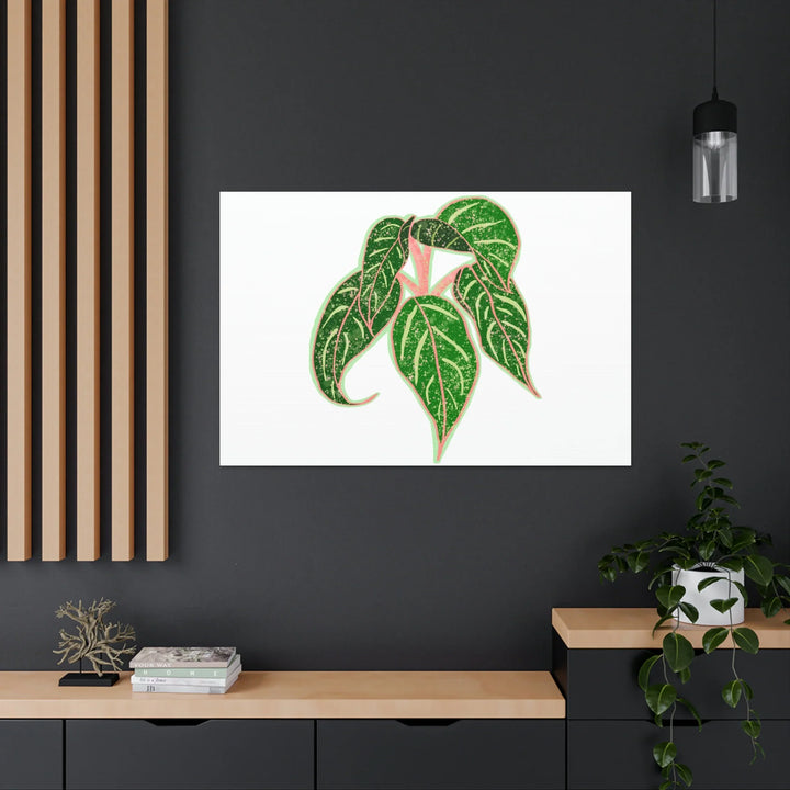 Aglaonema Plant Canvas | Sparkling Plant Artwork - Colorfast Canvas Art Print Decor