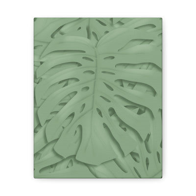 Deep Sage Monstera Canvas