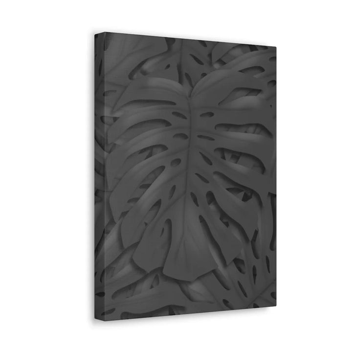 Monstera Canvas Art – Charcoal Leaf Canvas Art Print | Durable Matte Cotton Wall Decor