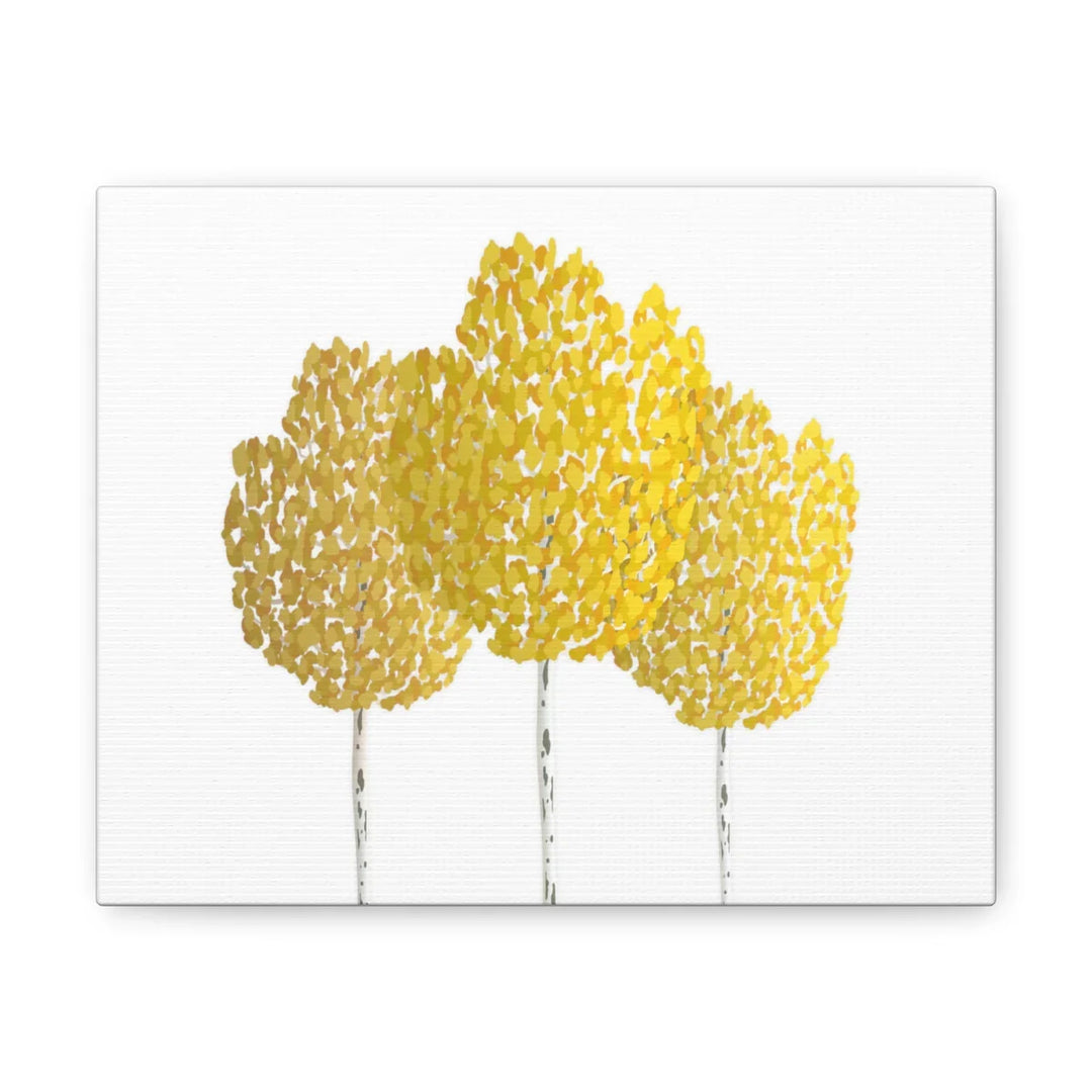 Fall Aspen Canvas - Stretched Cotton Canvas Art Print With Yellow Fall Foliage