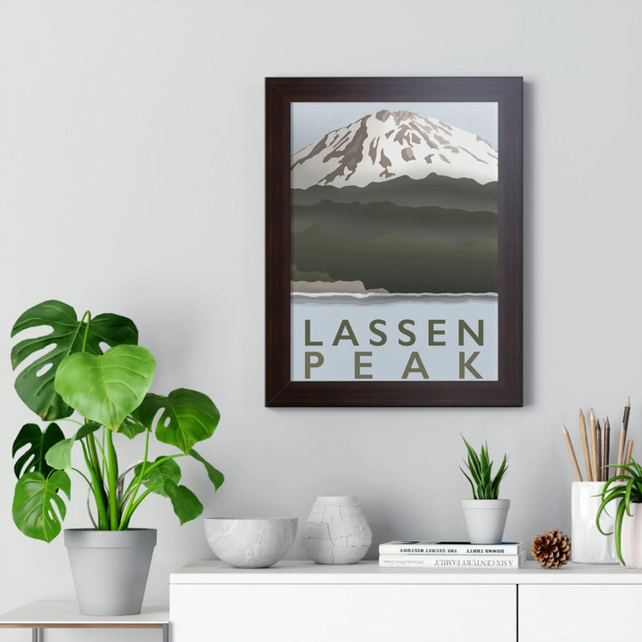 Lassen Peak Minimalist Framed Print, Poster, Printify, Framed, Home & Living, Indoor, Paper, Posters, Laura Christine Photography & Design, laurachristinedesign.com