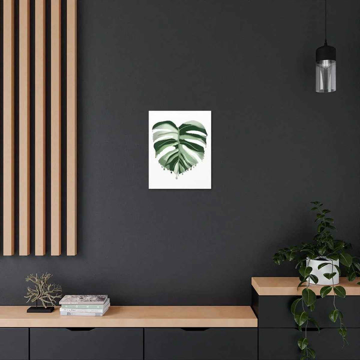 Melting Monstera Albo Canvas | Large Botanical Canvas Art Print With Matte Finish