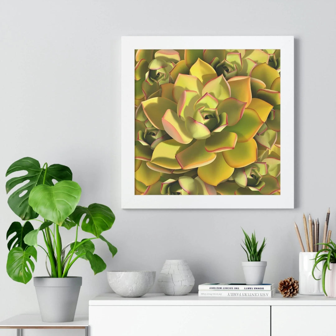Noble Aeonium Succulent Pattern Framed Print, Poster, Printify, Framed, Home & Living, Indoor, Paper, Posters, Laura Christine Photography & Design, laurachristinedesign.com