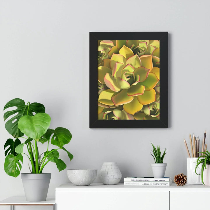 Noble Aeonium Succulent Pattern Framed Print, Poster, Printify, Framed, Home & Living, Indoor, Paper, Posters, Laura Christine Photography & Design, laurachristinedesign.com