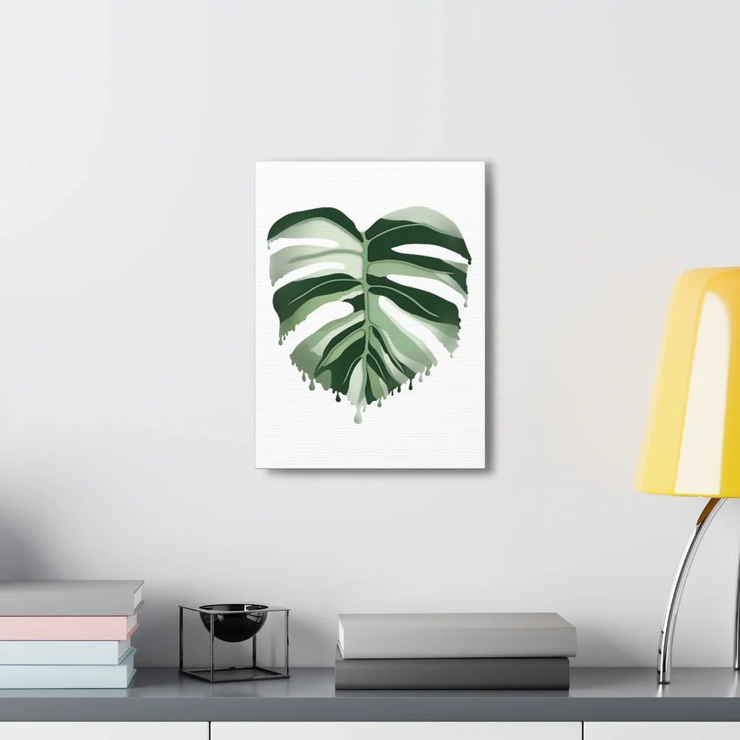 Melting Monstera Albo Canvas | Large Botanical Canvas Art Print With Matte Finish - Laura Christine Photography & Design