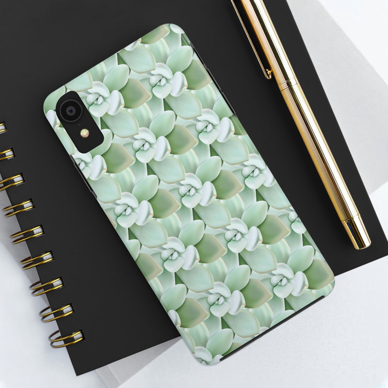 Pachyveria Haagei Succulent Pattern Phone Case, Phone Case, Printify, Accessories, Glossy, iPhone Cases, Matte, Phone accessory, Phone Cases, Samsung Cases, Laura Christine Photography & Design, laurachristinedesign.com