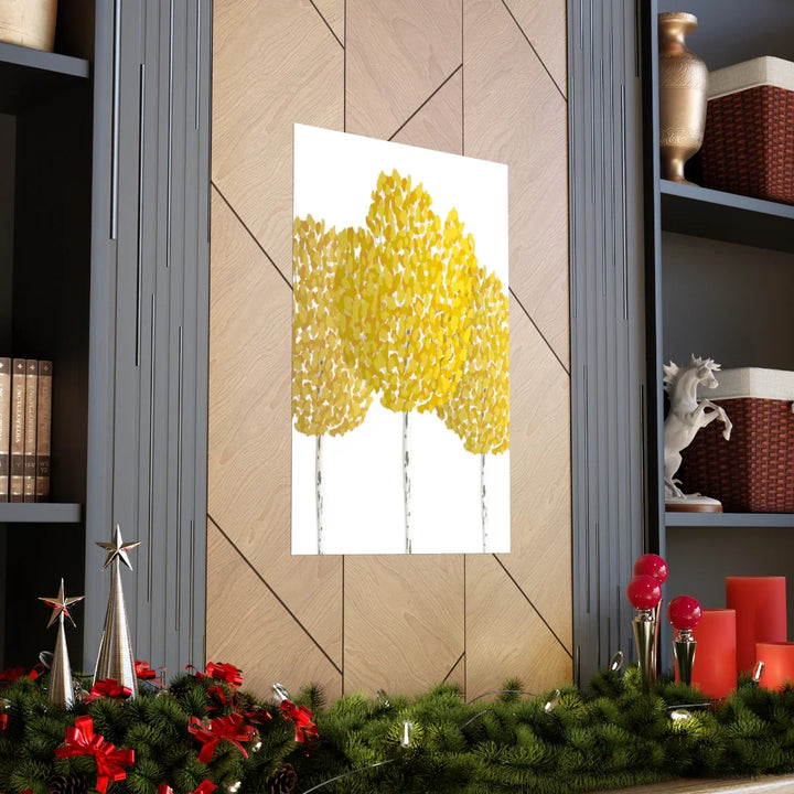 Fall Aspen Print – Fine Art Poster on Museum Grade Paper | Yellow Foliage Print Unframed