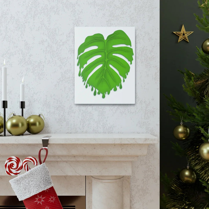 Melting Monstera Canvas | Large Botanical Canvas Art Print With Matte Finish