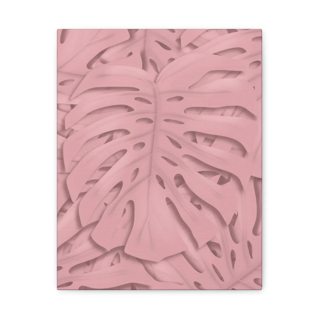 Monstera Canvas Art | Pink Wall Art - Botanical Wall Decor on Stretched Cotton Canvas Print