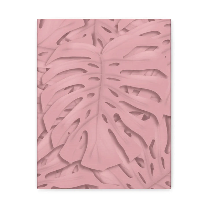Monstera Canvas Art | Pink Wall Art - Botanical Wall Decor on Stretched Cotton Canvas Print