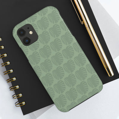 Green Monstera Phone Case, Phone Case, Printify, Accessories, Glossy, iPhone Cases, Matte, Phone accessory, Phone Cases, Samsung Cases, Laura Christine Photography & Design, laurachristinedesign.com