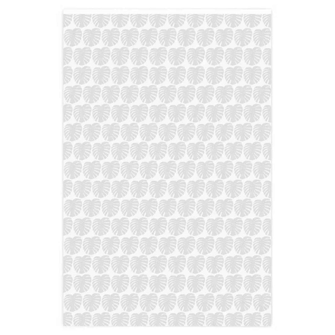 Monstera Wrapping Paper – Gray Monstera Print Botanical Pattern Wrap
