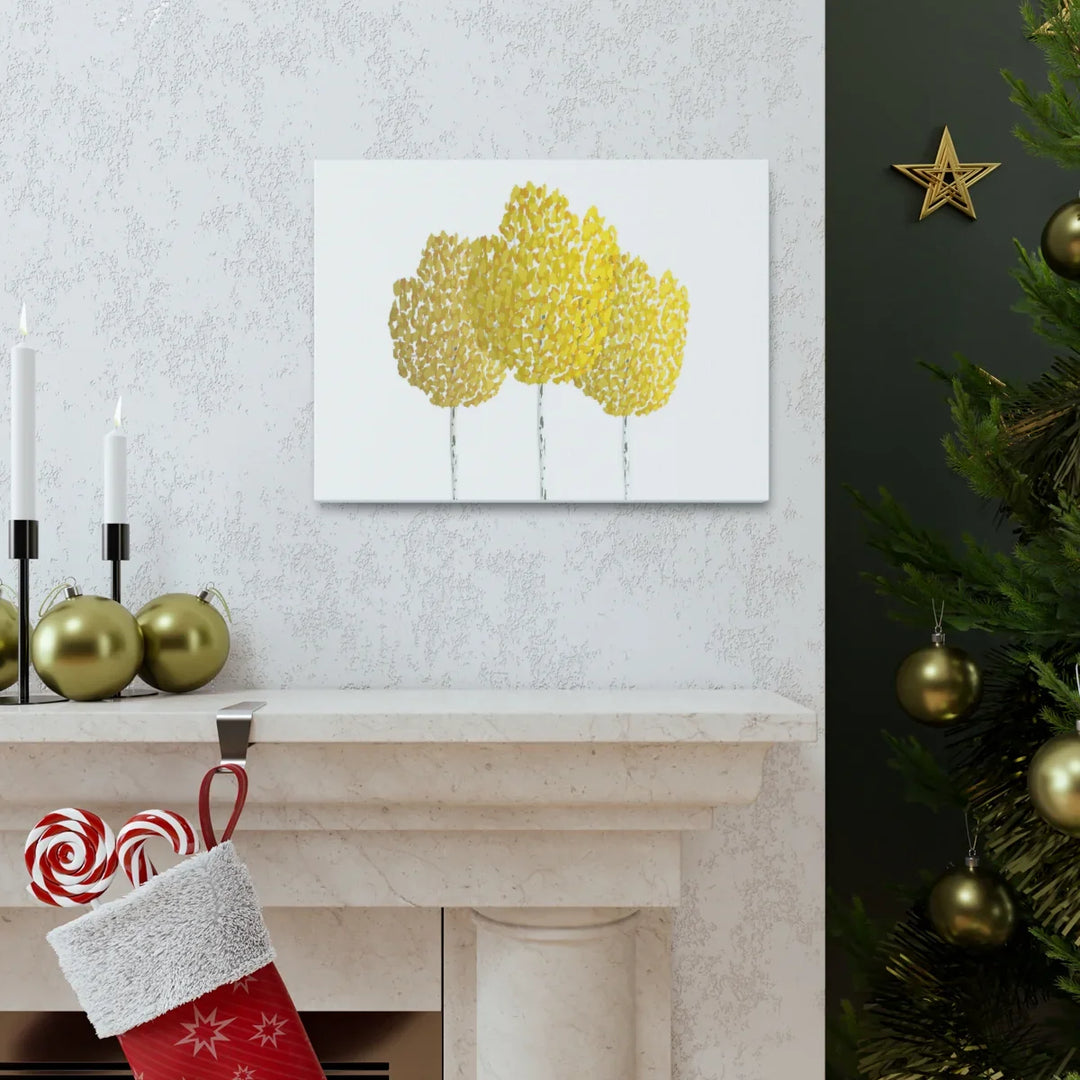 Fall Aspen Canvas - Stretched Cotton Canvas Art Print With Yellow Fall Foliage