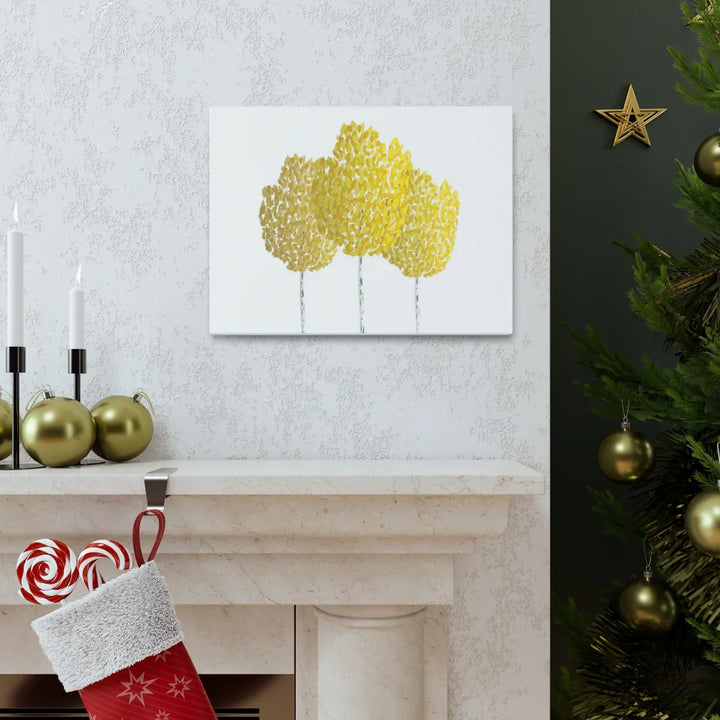 Fall Aspen Canvas - Stretched Cotton Canvas Art Print With Yellow Fall Foliage