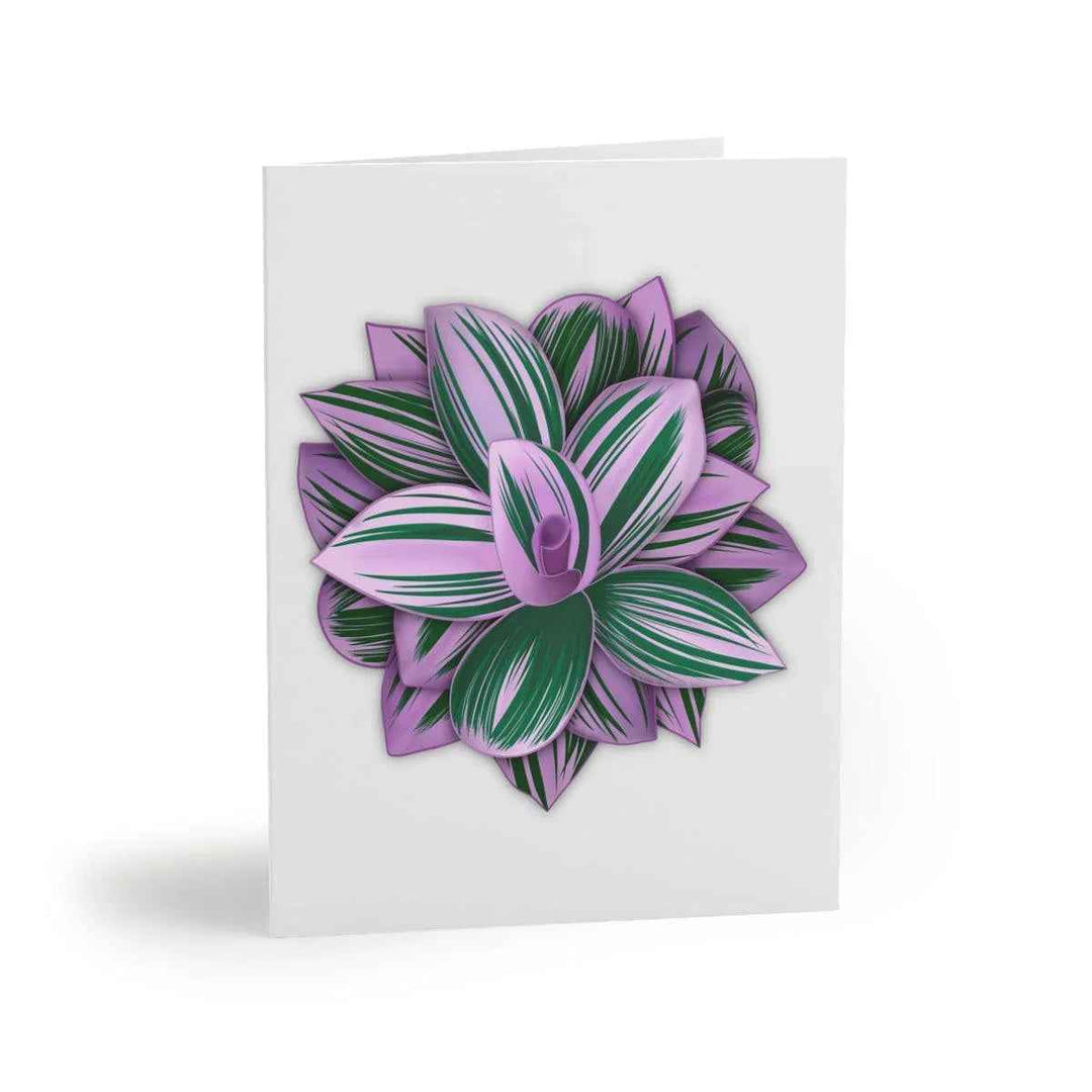 Tradescantia Nanouk Card – Floral Greeting Card with Colorful Variegated Foliage