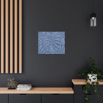 Slate Blue Monstera Canvas