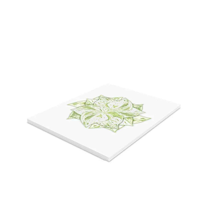 Snow Queen Greeting Card – Pothos Variegated Plant Design on Robust Cardstock