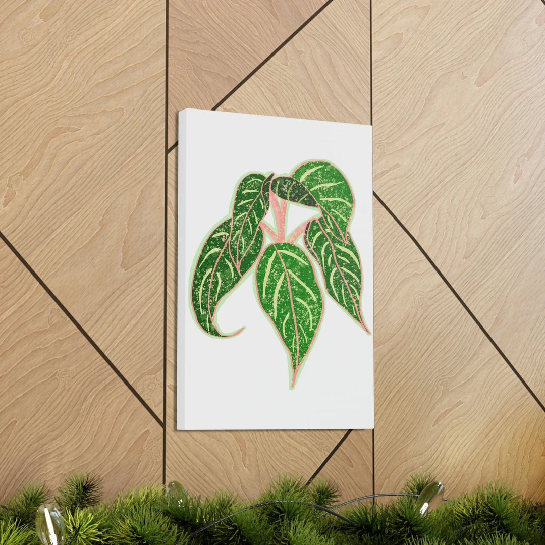 Aglaonema Plant Canvas | Sparkling Plant Artwork - Colorfast Canvas Art Print Decor