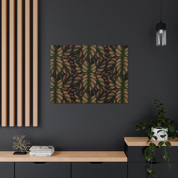 Calathea Pinstripe Canvas – Botanical Canvas Art Print | Matte Finish Wall Decor
