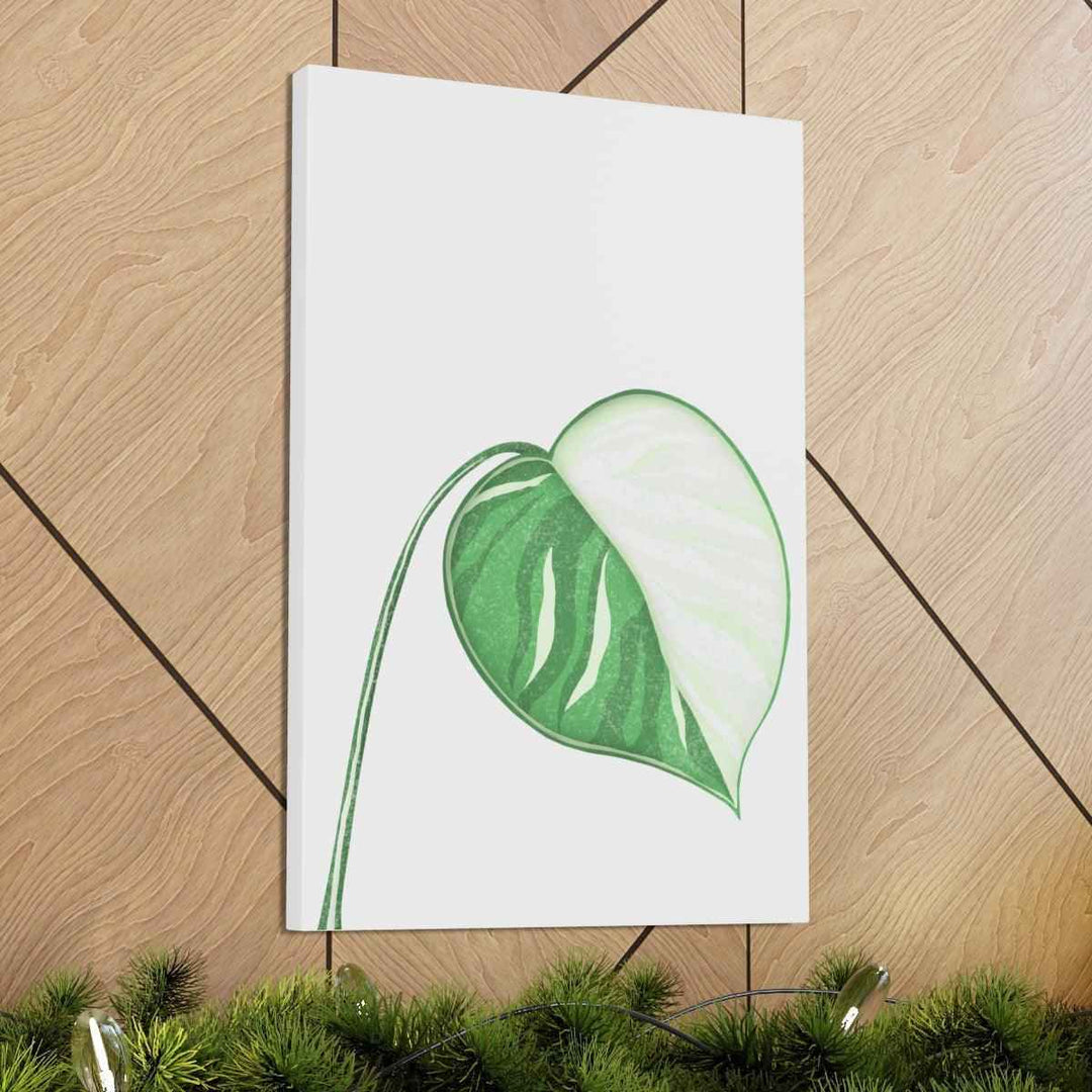 Monstera Albo Canvas | Large Tropical Leaf Artwork - Matte Finish Canvas Art Print