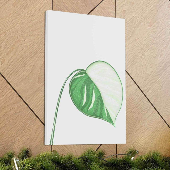 Monstera Albo Canvas | Large Tropical Leaf Artwork - Matte Finish Canvas Art Print
