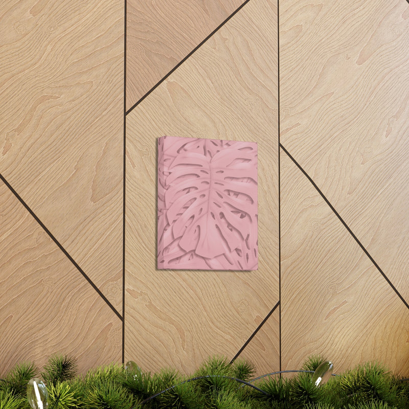 柔和的粉色龟背竹帆布