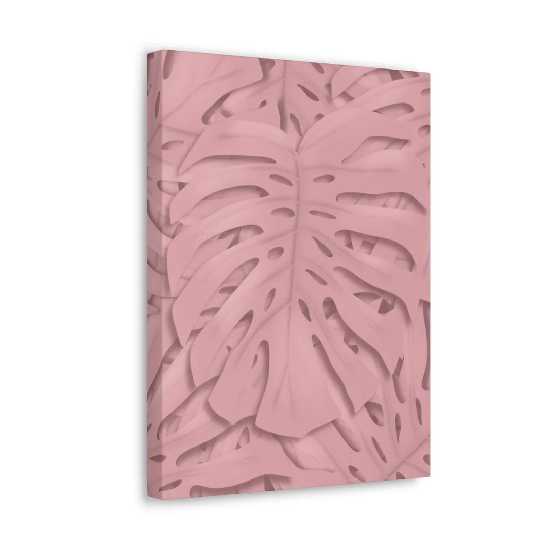 Monstera Canvas Art | Pink Wall Art - Botanical Wall Decor on Stretched Cotton Canvas Print