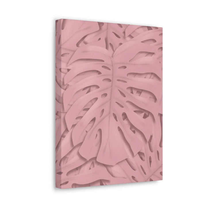 Monstera Canvas Art | Pink Wall Art - Botanical Wall Decor on Stretched Cotton Canvas Print