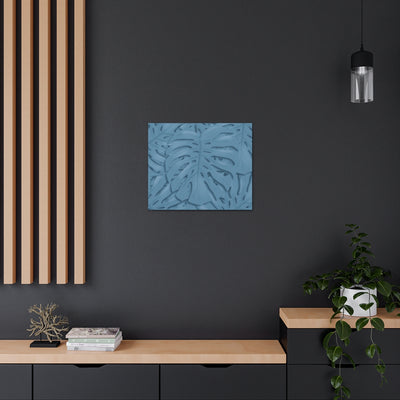 Cerulean Blue Monstera Canvas