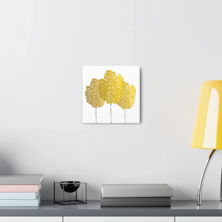 Fall Aspen Canvas - Stretched Cotton Canvas Art Print With Yellow Fall Foliage