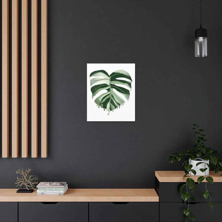 Melting Monstera Albo Canvas | Large Botanical Canvas Art Print With Matte Finish