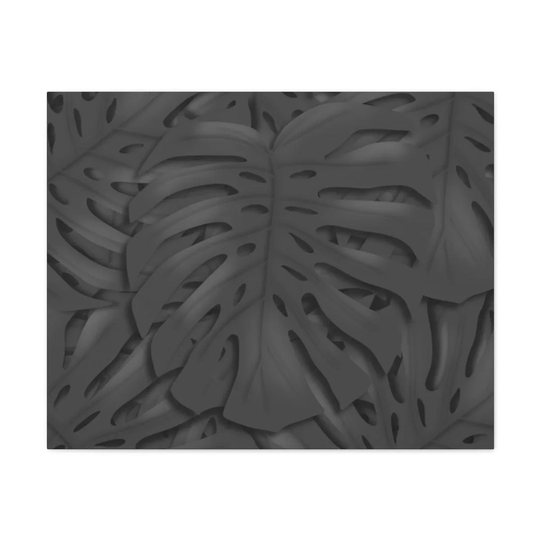 Monstera Canvas Art – Charcoal Leaf Canvas Art Print | Durable Matte Cotton Wall Decor