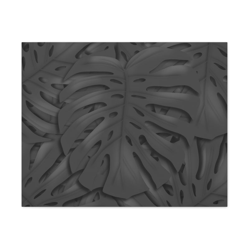 Charcoal Monstera Canvas