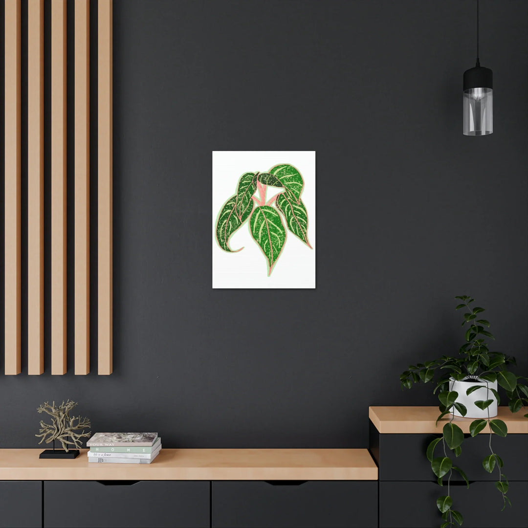 Aglaonema Plant Canvas | Sparkling Plant Artwork - Colorfast Canvas Art Print Decor