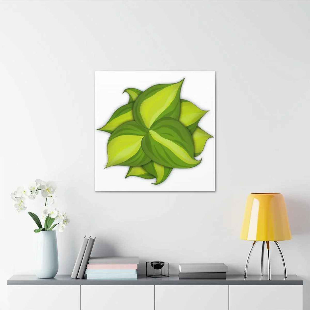 Philodendron Brasil Canvas - Botanical Canvas Art Print With Matte Finish & Durable Hanging