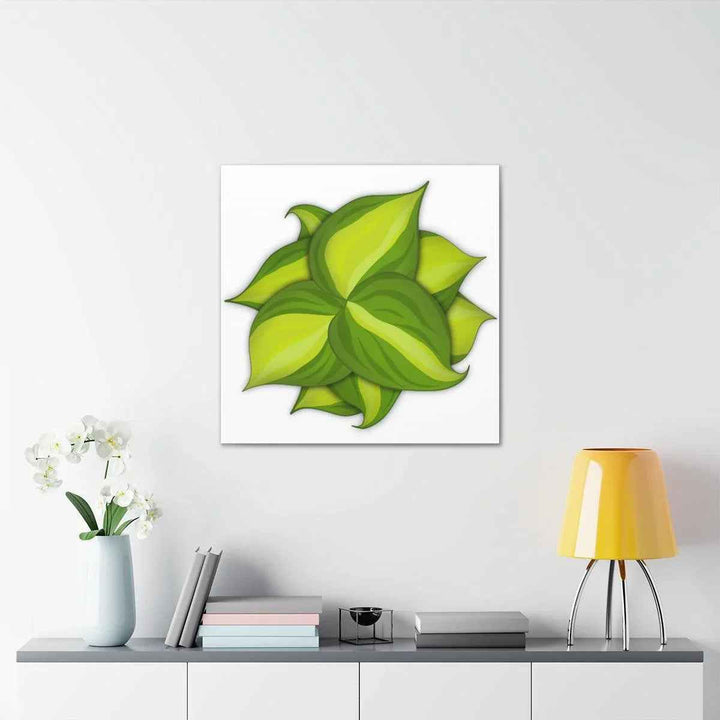 Philodendron Brasil Canvas - Botanical Canvas Art Print With Matte Finish & Durable Hanging