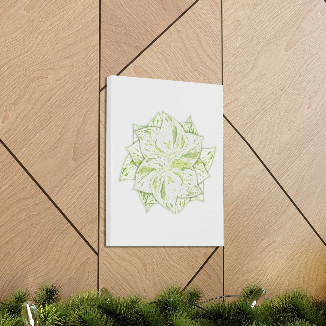 Snow Queen Pothos Canvas – Variegated Leaf Canvas Art Print | Durable Cotton - Laura Christine Photography & Design