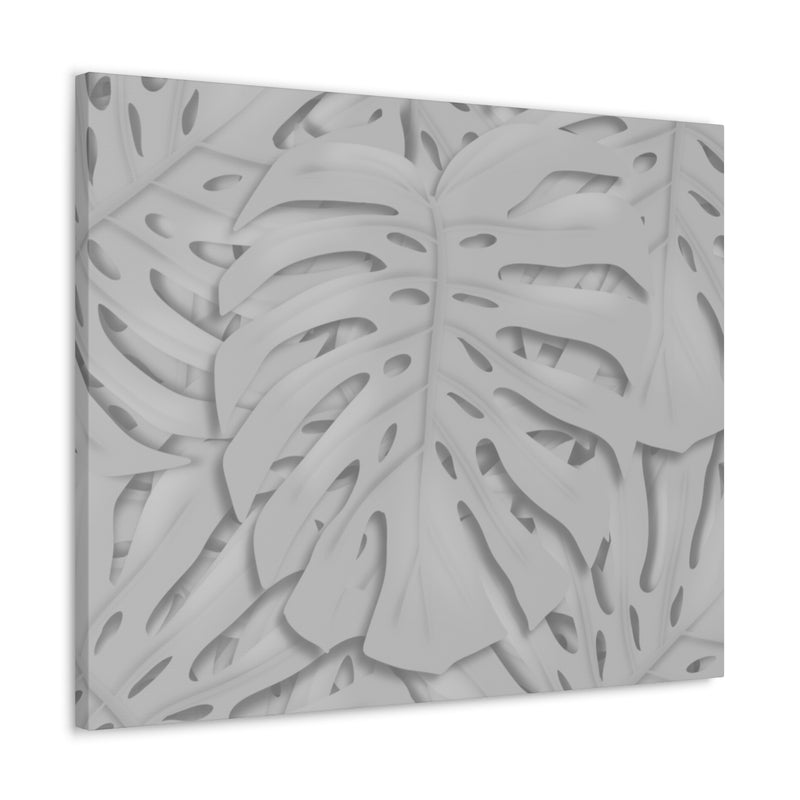 Soft Gray Monstera Canvas