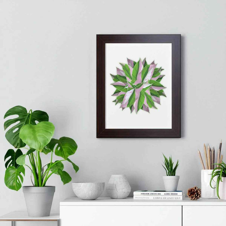 Syngonium Tricolor Print - Framed Botanical Art With Matte Finish & Acrylic Cover