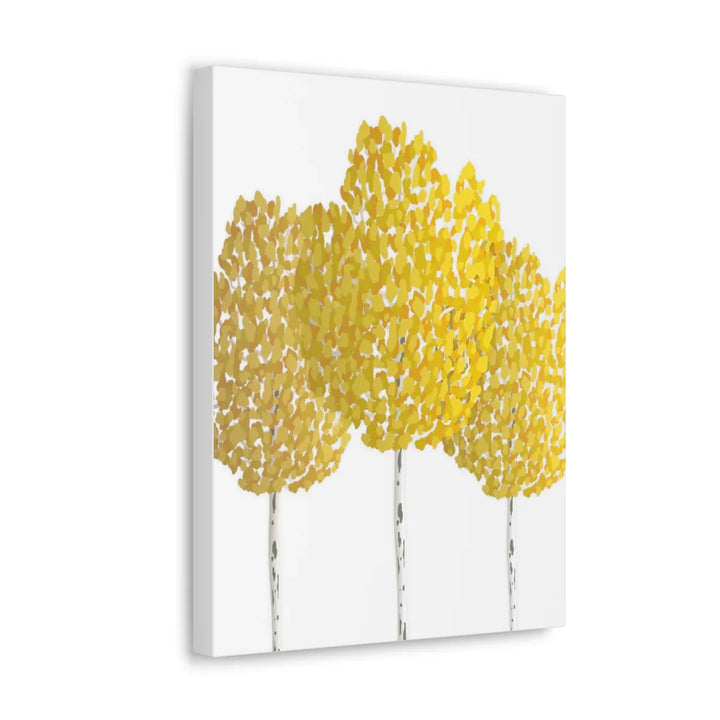 Fall Aspen Canvas - Stretched Cotton Canvas Art Print With Yellow Fall Foliage