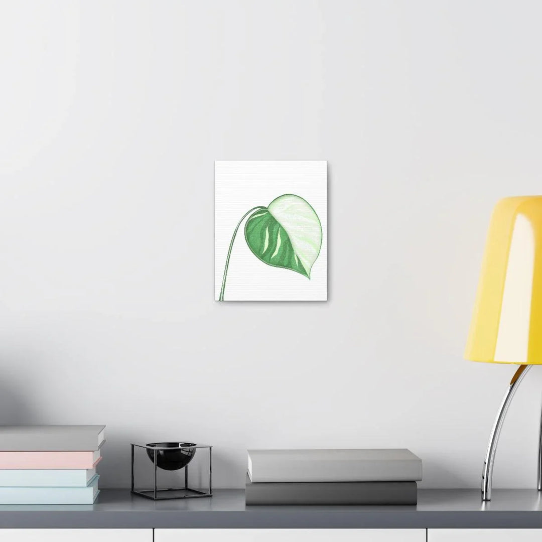 Monstera Albo Canvas | Large Tropical Leaf Artwork - Matte Finish Canvas Art Print - Laura Christine Photography & Design