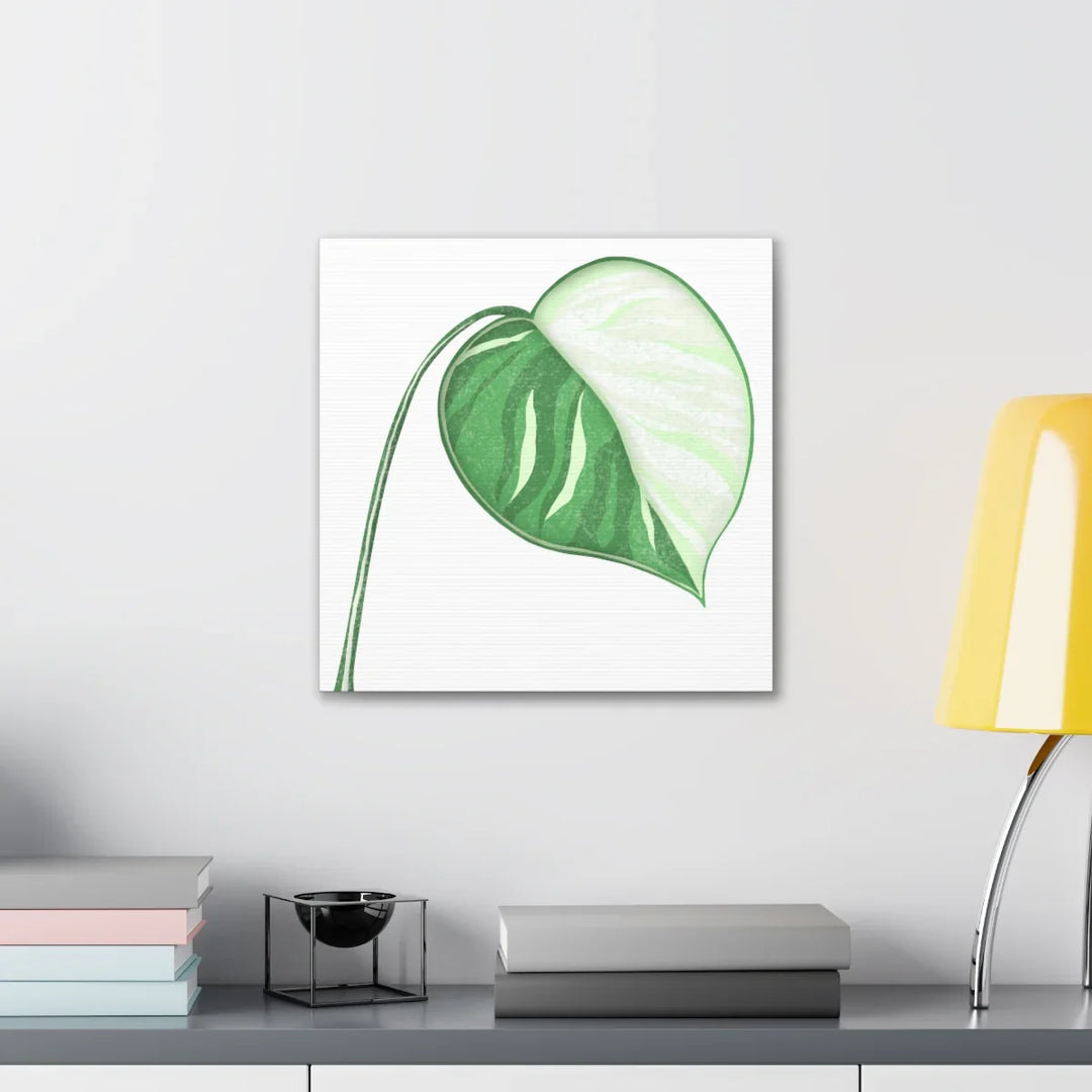 Monstera Albo Canvas | Large Tropical Leaf Artwork - Matte Finish Canvas Art Print - Laura Christine Photography & Design