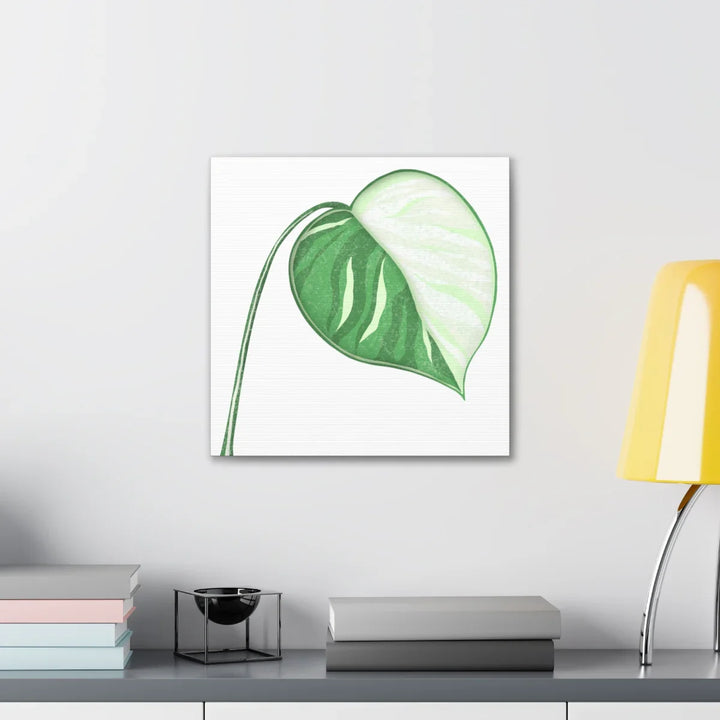 Monstera Albo Canvas | Large Tropical Leaf Artwork - Matte Finish Canvas Art Print - Laura Christine Photography & Design