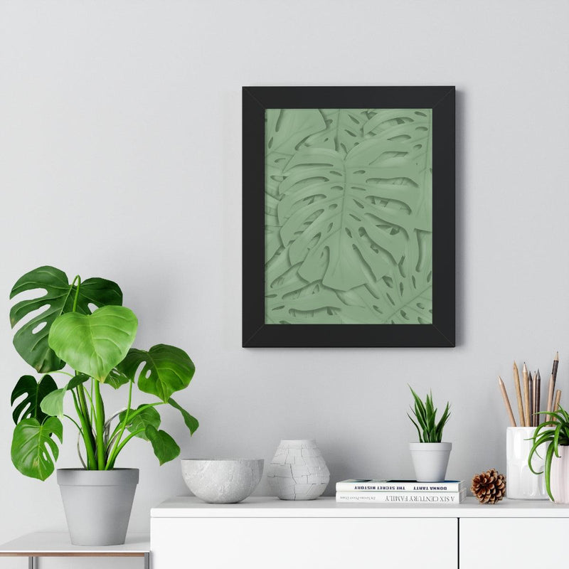 Deep Sage Monstera Framed Print, Poster, Laura Christine Photography & Design, Framed, Home & Living, Indoor, Paper, Posters, Laura Christine Photography & Design, laurachristinedesign.com