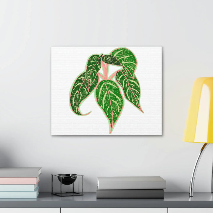 Aglaonema Plant Canvas | Sparkling Plant Artwork - Colorfast Canvas Art Print Decor