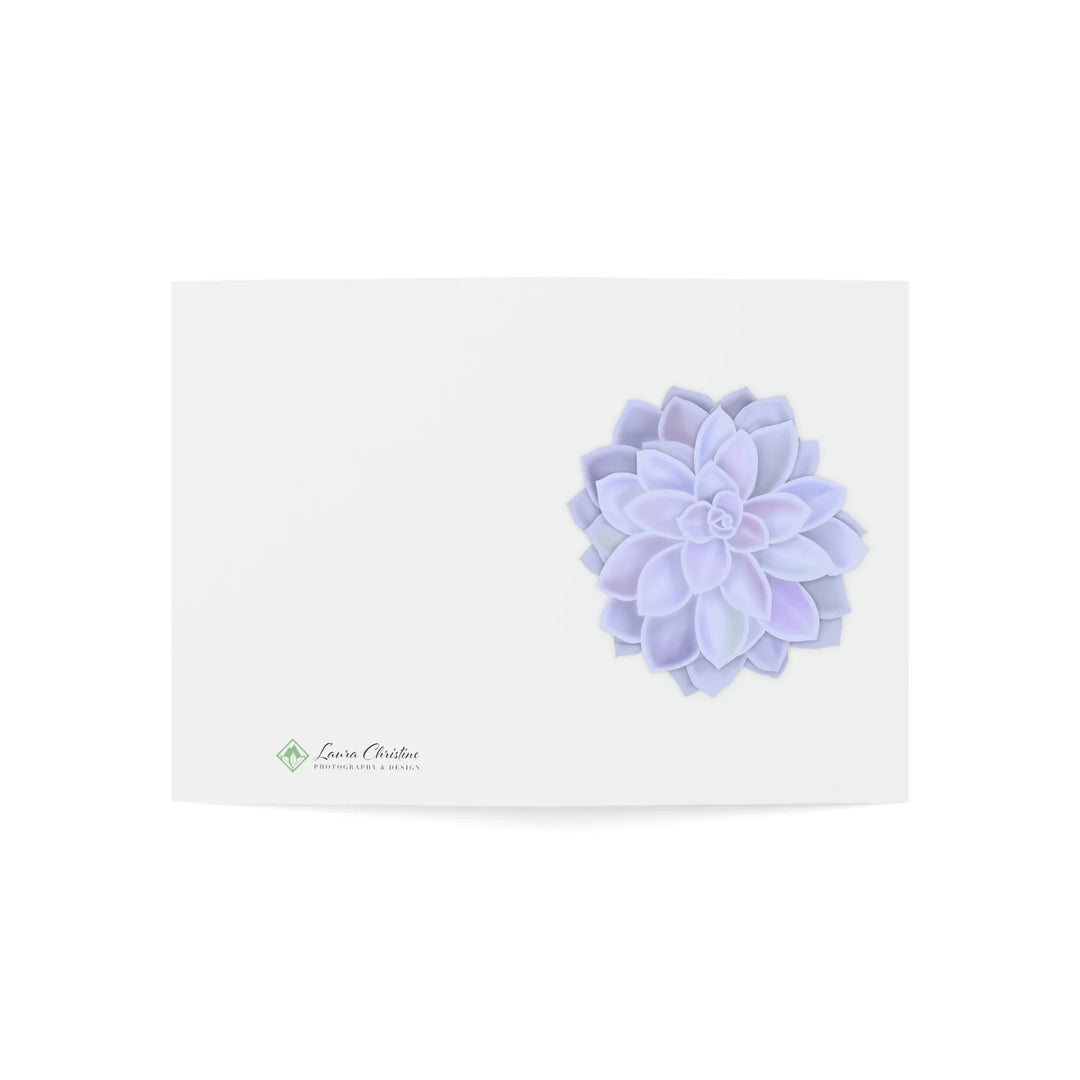 Succulent Greeting Card – Pastel Purple Rosette Botanical Art on Matte Finish Paper